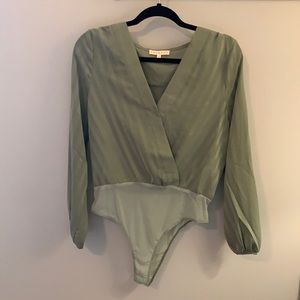 Sage wrap bodysuit